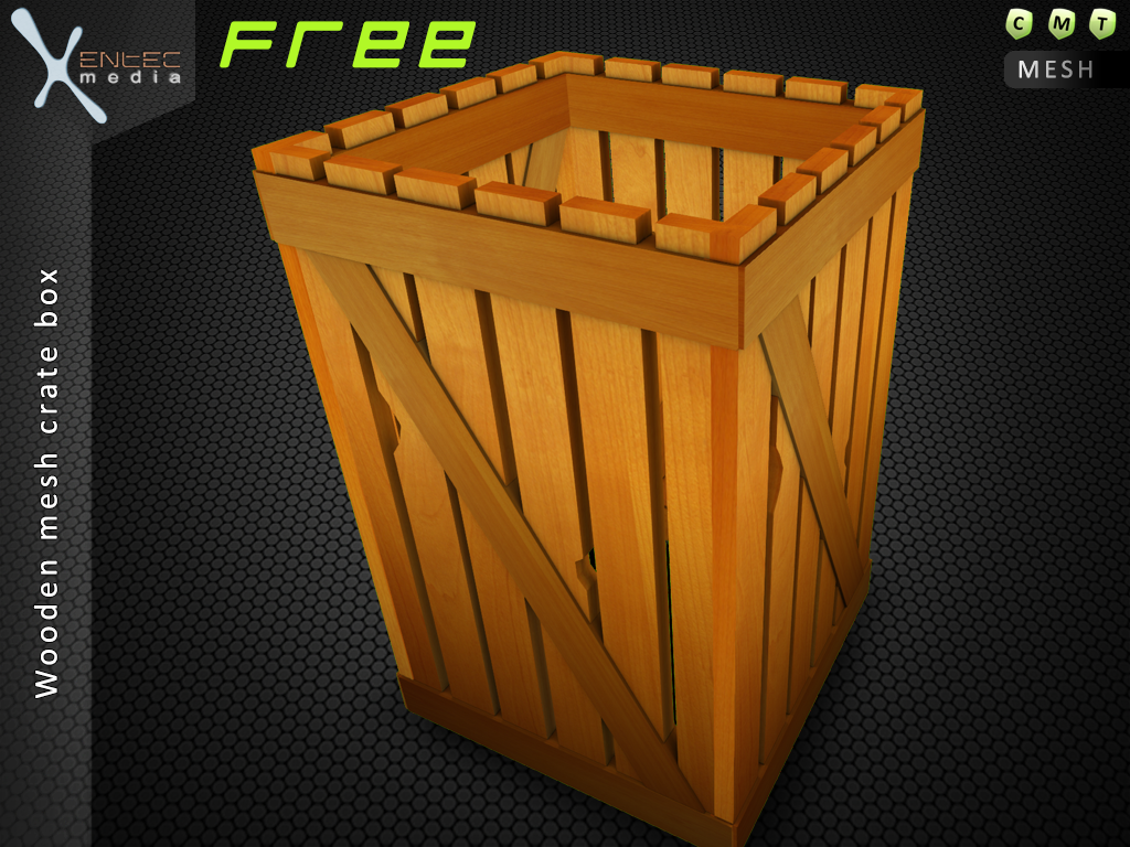 Wooden Crate Box (SL item freebie) by EntecMedia