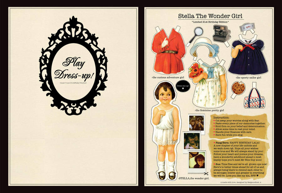 paper doll birthday postcard by feelgooodlost