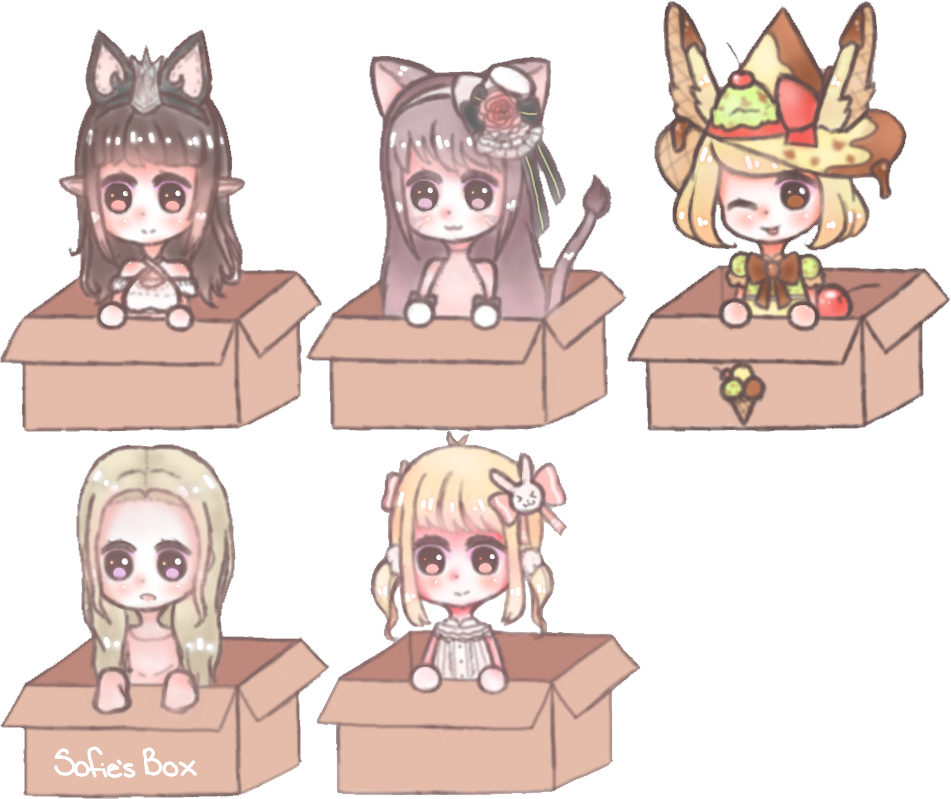 Box Chibis by Hephsin-Latte Box Chibis by Hephsin-Latte
