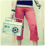 red pants and old radio. by bcrayon