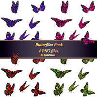 Butteflies  pack_FREE STOCK. 4 PNG FILES! by IgnisFatuusII