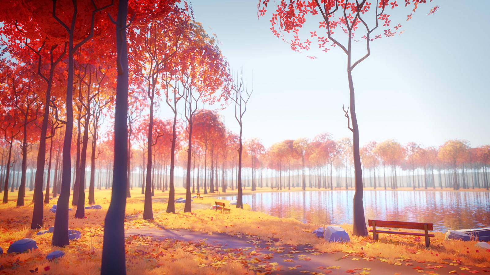 Sunny Autumn Lake by MilanVasek