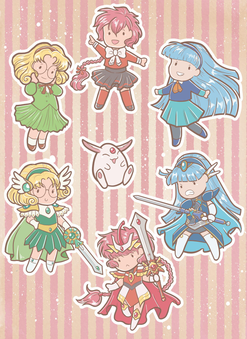 Magic Knight Rayearth - sticker set by orinocou