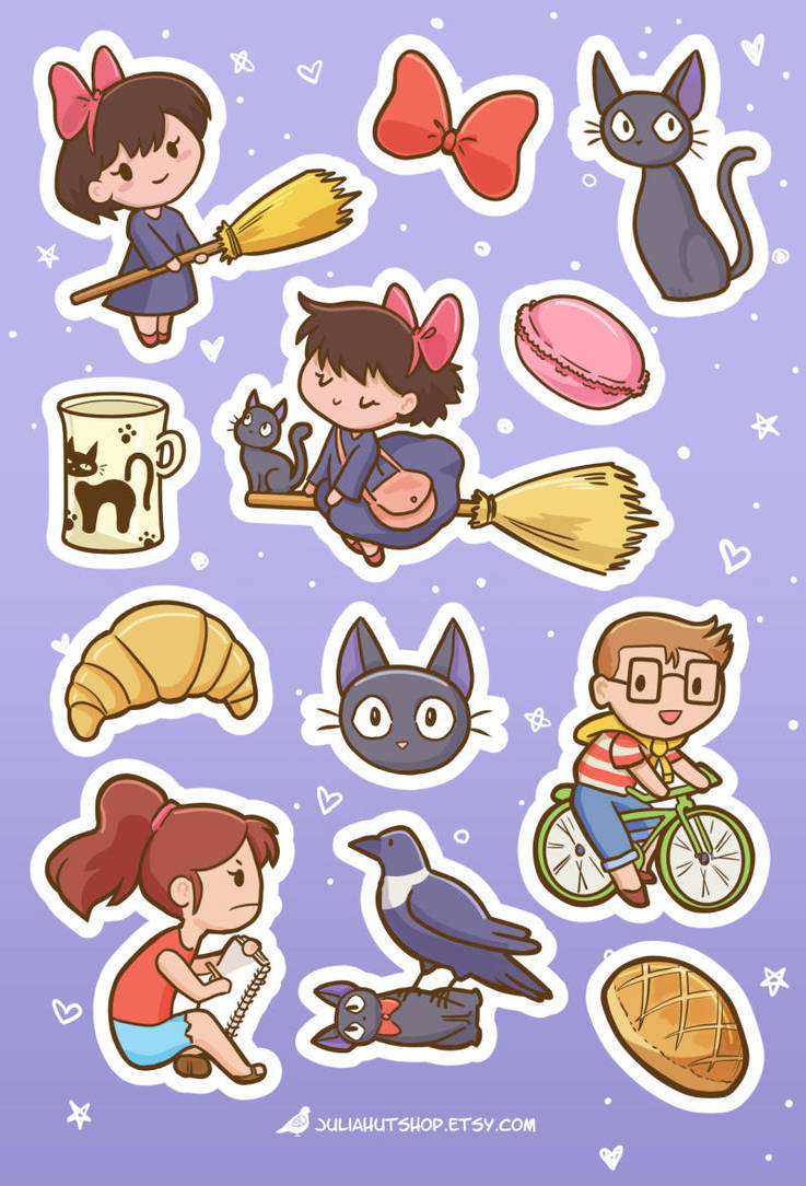 Kikis Delivery Service sticker sheet by orinocou