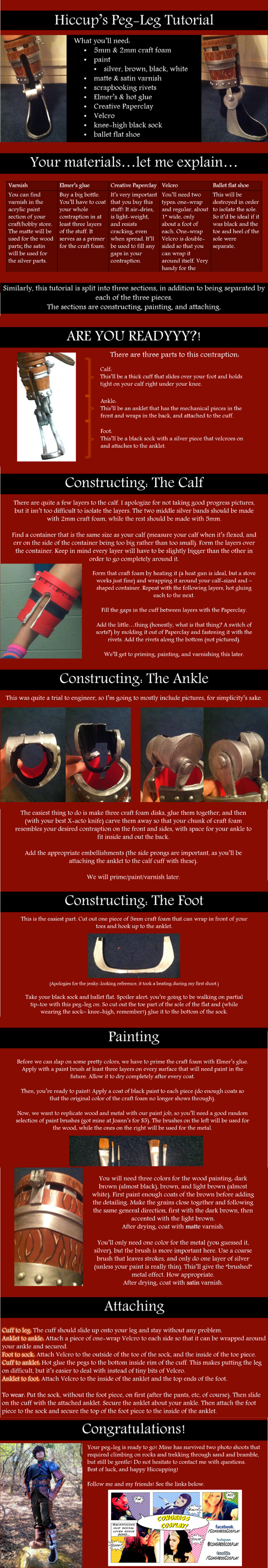 Hiccup's Peg-Leg/False Foot Cosplay Tutorial by oOPrincessLinkOo