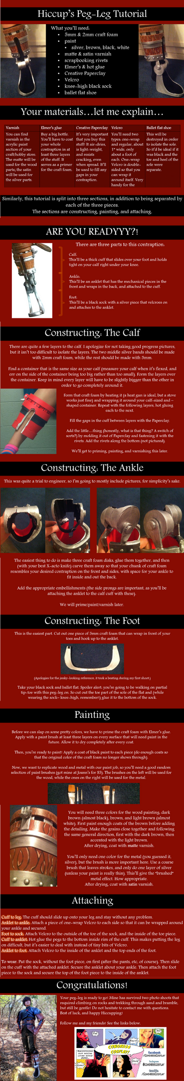 Hiccup's Peg-Leg/False Foot Cosplay Tutorial by oOPrincessLinkOo
