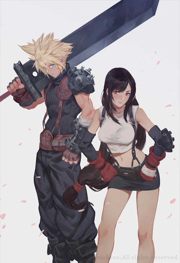 Cloud And Tifa Cherry Blossom by THEJETTYJETSHOW