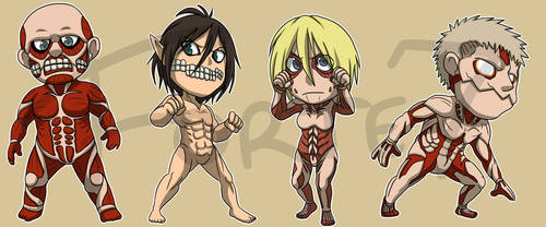 Stickers: Attack on Titan Set 4 by forte-girl7