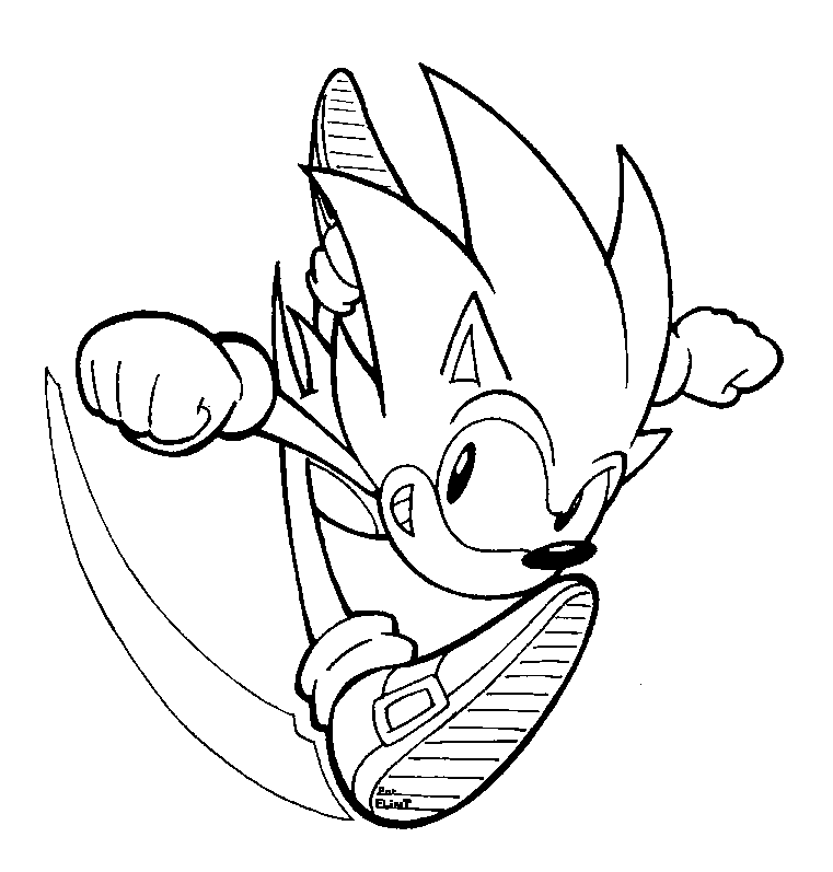 Sonic Lineart by FlintofMother3