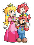 Mario, Peach and Marion... by FlintofMother3
