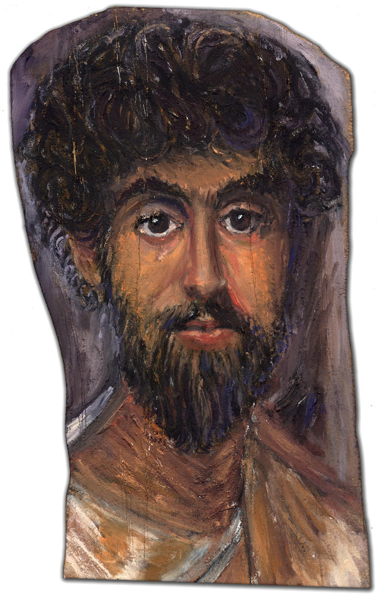 Mummy Portrait Of A Man - Reproduction in Oils by reversenorm