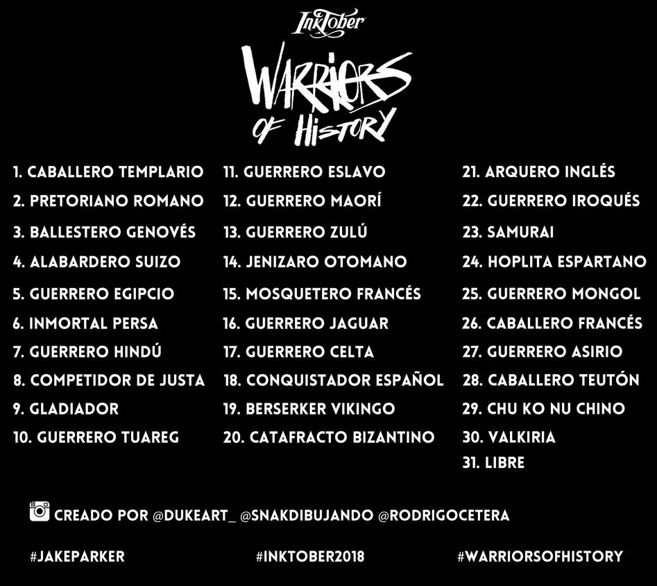 Inktober Warrior List by argentinor Inktober Warrior List by argentinor
