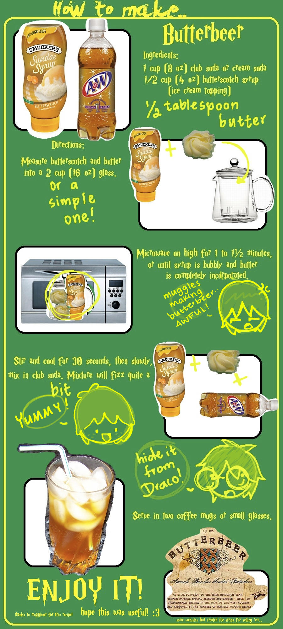 How to make ButterBeer by ozymandias93 on DeviantArt