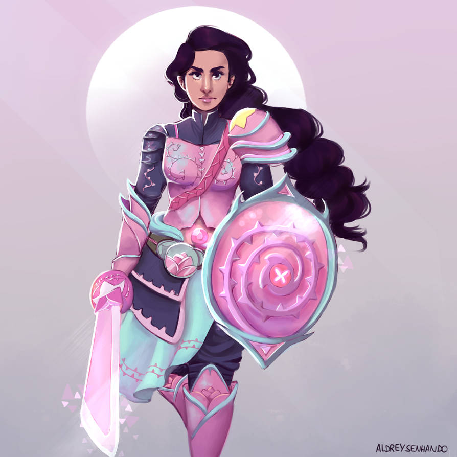 When I saw stevonnie fighting with the sword and shield like a ninja-knight, sort off, I instantly imagined them wearing a cool armor. It's kinda an old drawing but I like the result of it. &n...