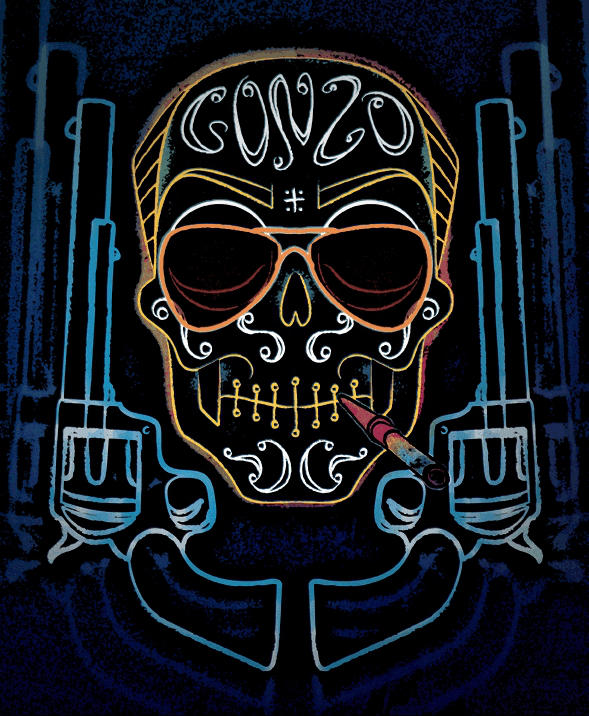 Hunter S. Thompson Skull by someofthathomegrown