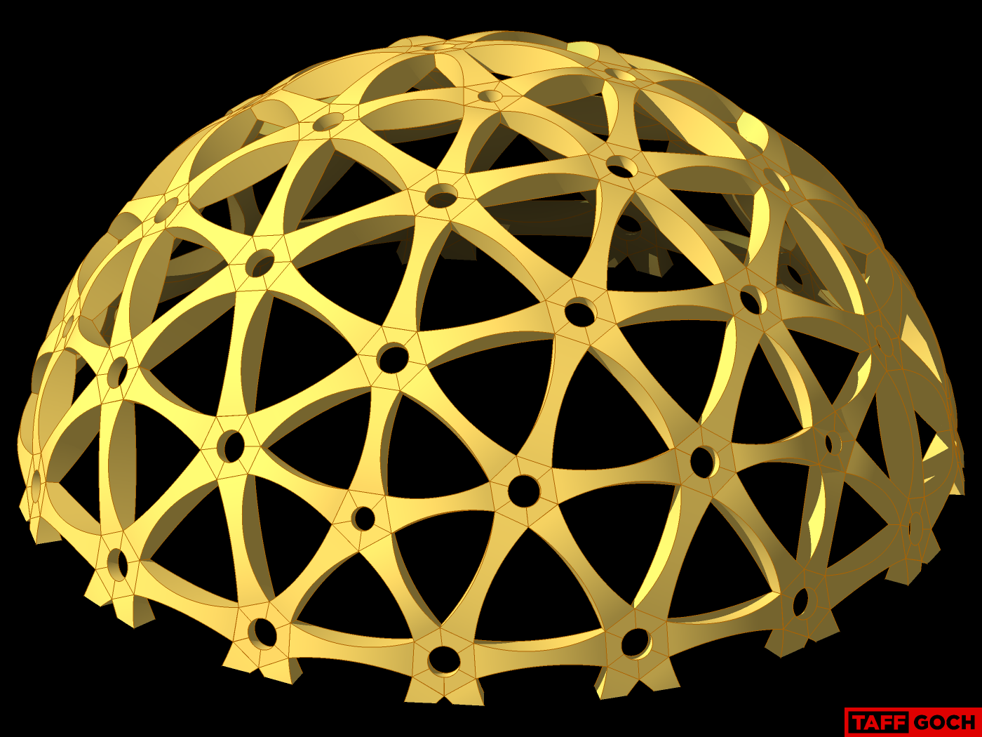 Curved-Fold Cardboard Geodesic Dome by TaffGoch
