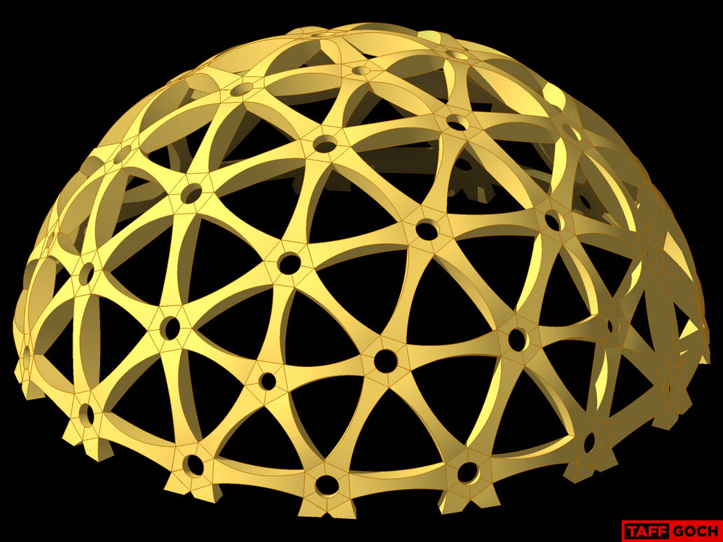 Curved-Fold Cardboard Geodesic Dome by TaffGoch