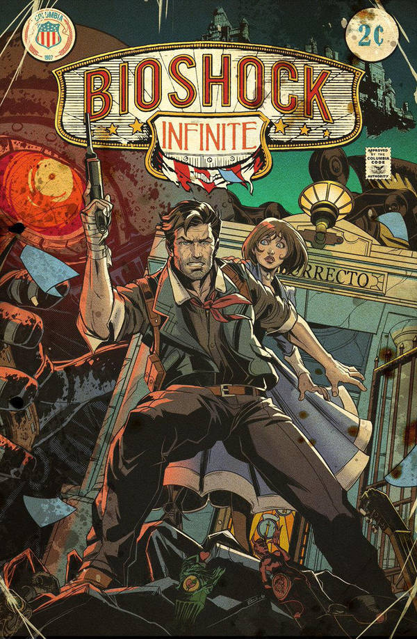 Bioshock Infinite Vintage Comic Cover by E-Mann