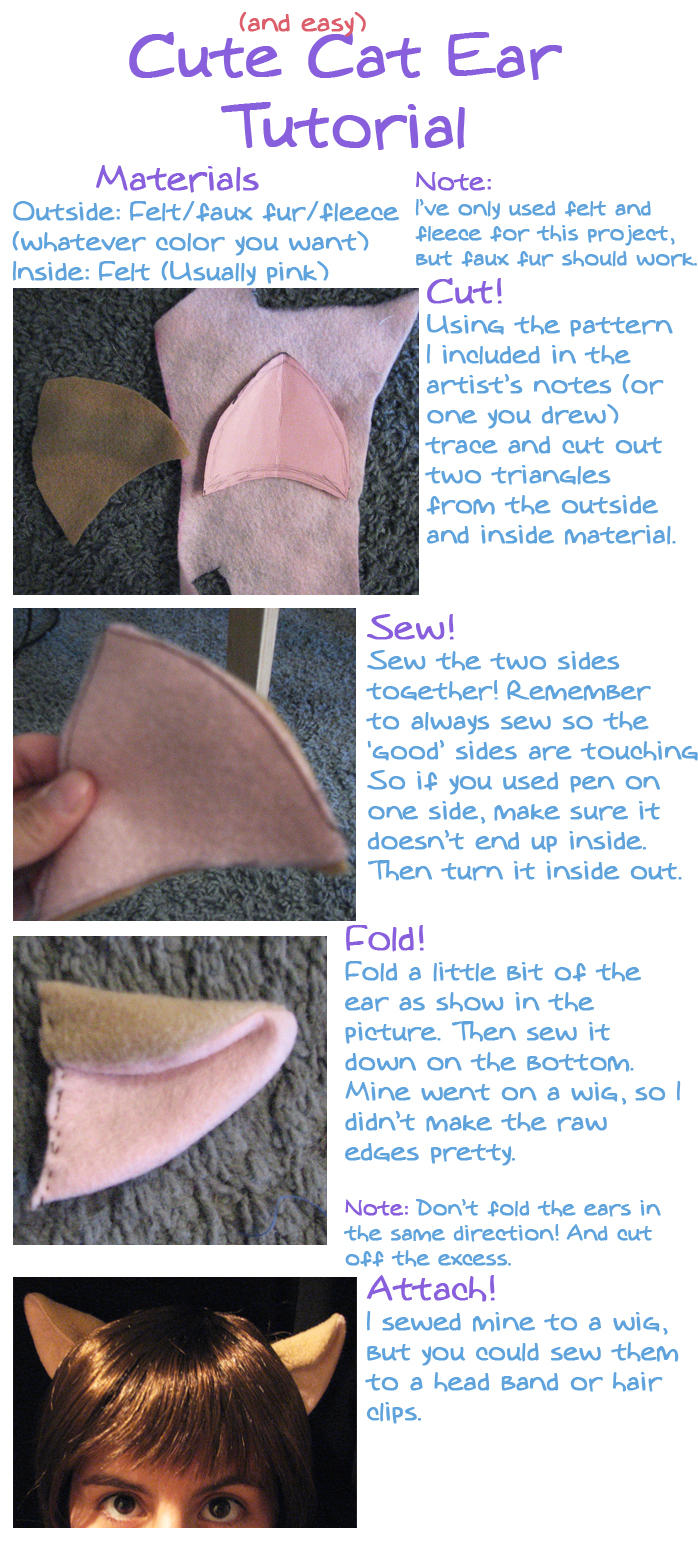 Cat Ear Tutorial by ObsessedXShipper