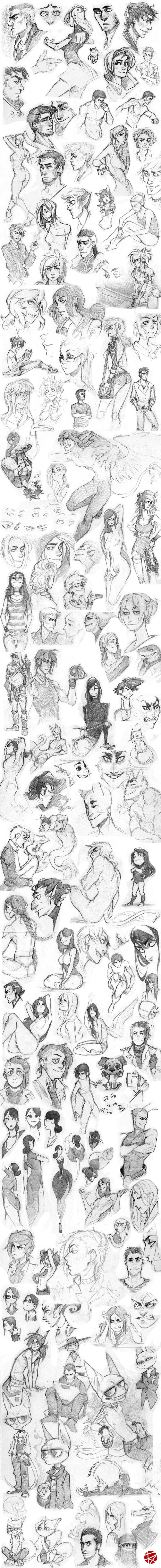 Sketch dump 01 by GoldenTar