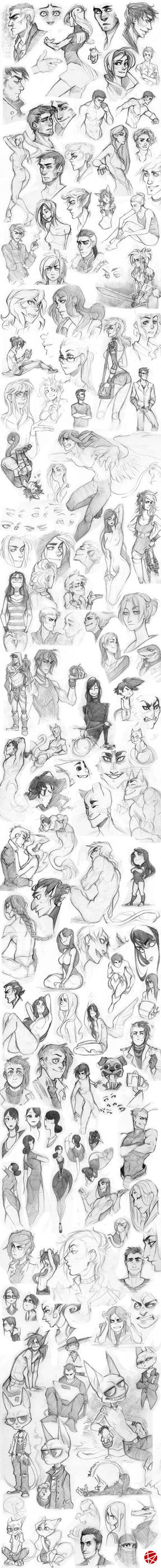 Sketch dump 01 by GoldenTar
