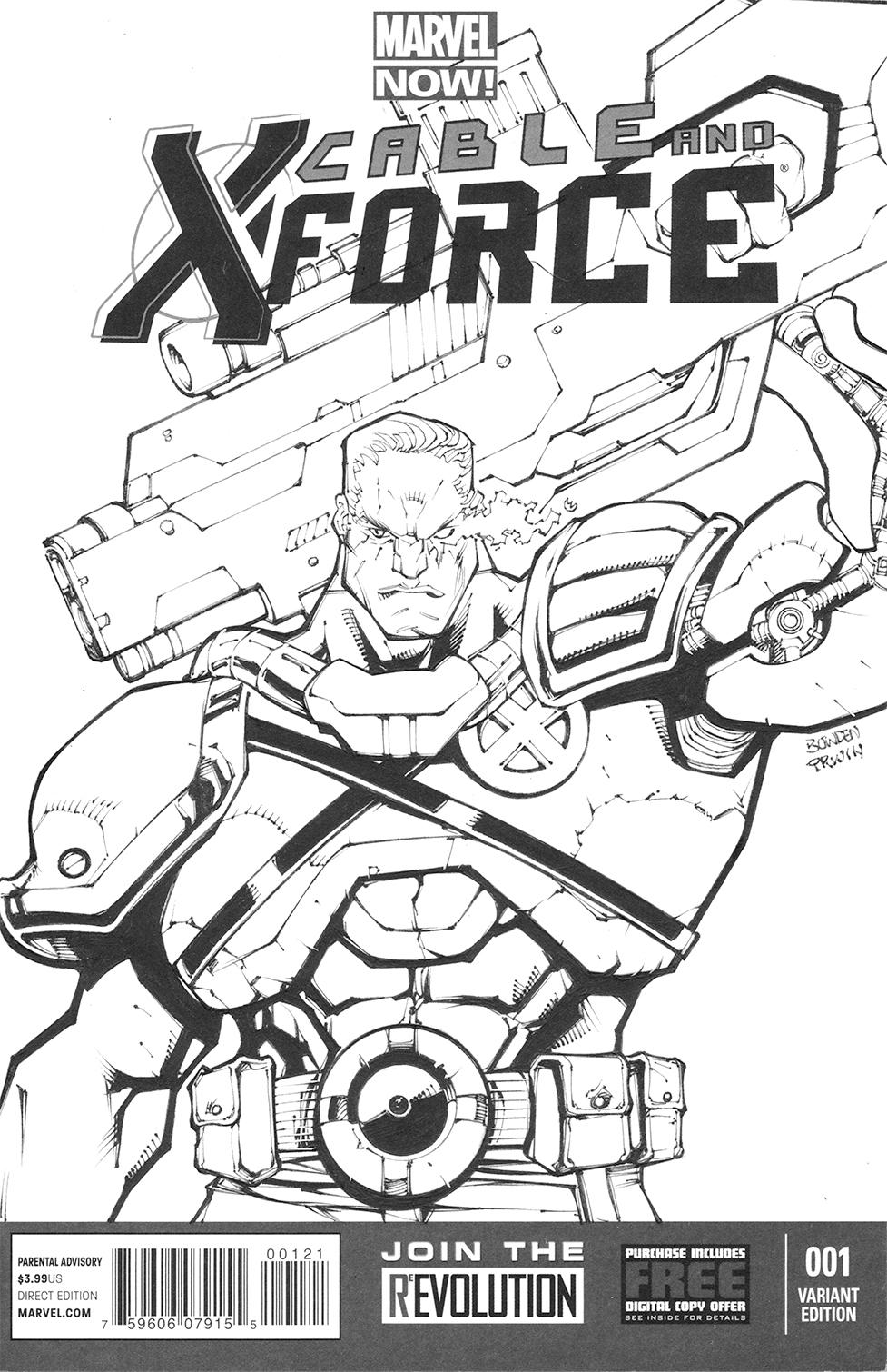 Cable/X-Force sketch cover inks by MarkIrwin