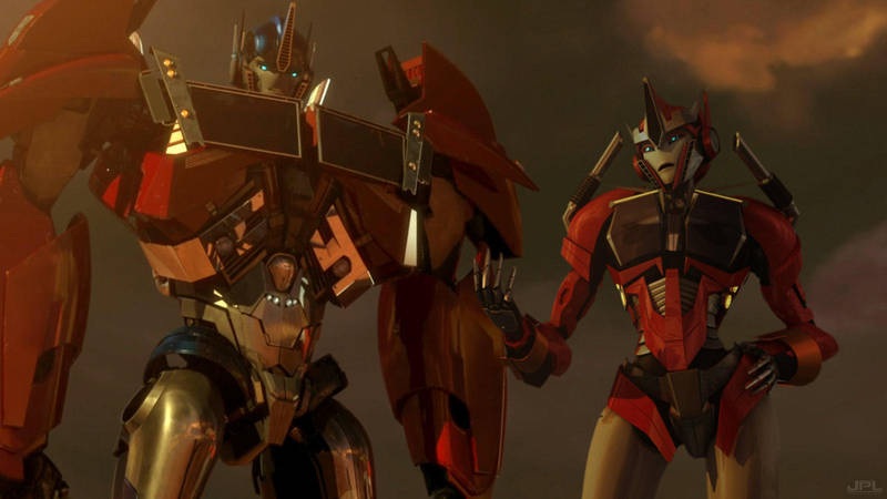 Optimus Prime and Causeway Talking by Elita-One-Arts