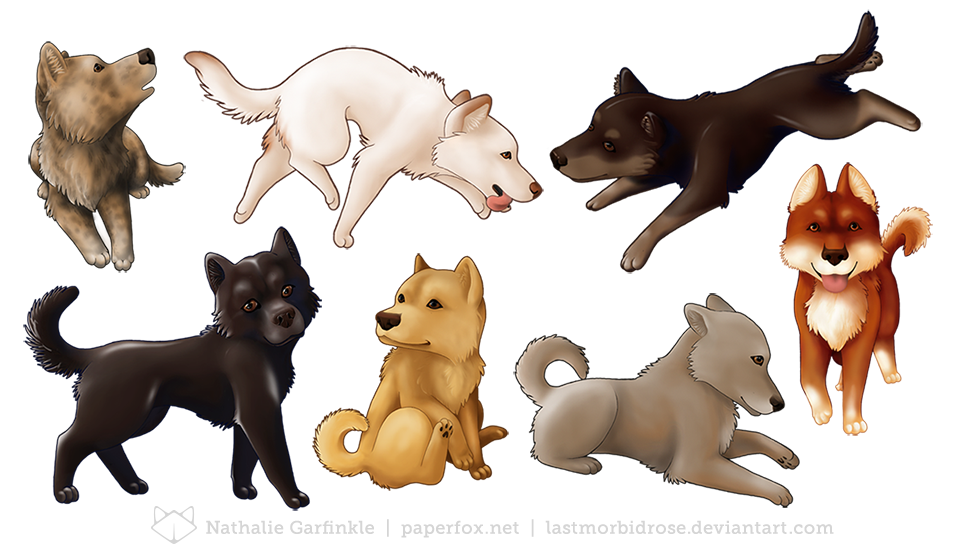 Jindo Stickers by art-paperfox