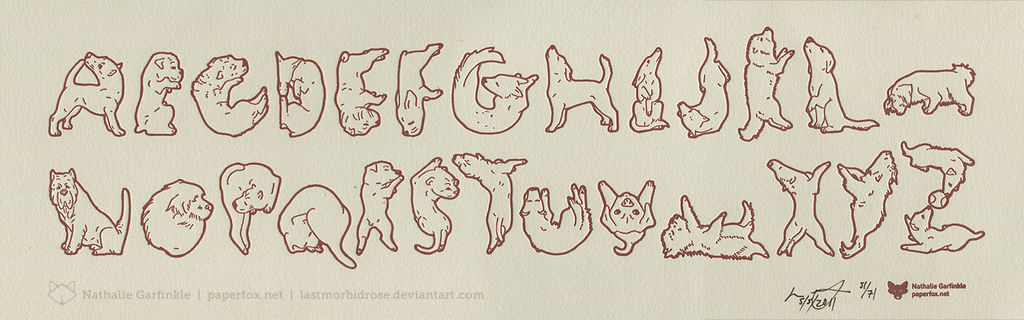 Dog Alphabet by art-paperfox