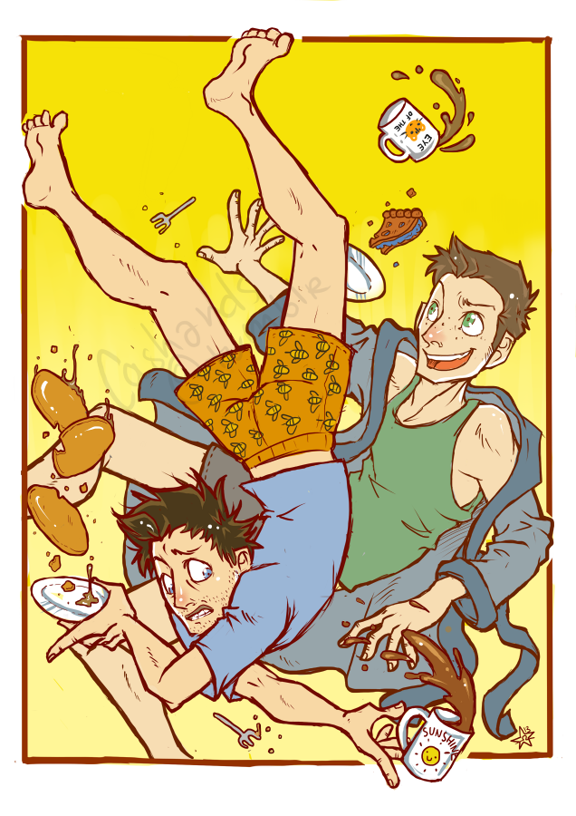 SPN - flying breakfast by woodooferret