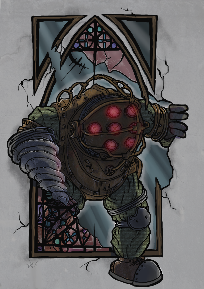 Big Daddy says hi - bioshock by woodooferret