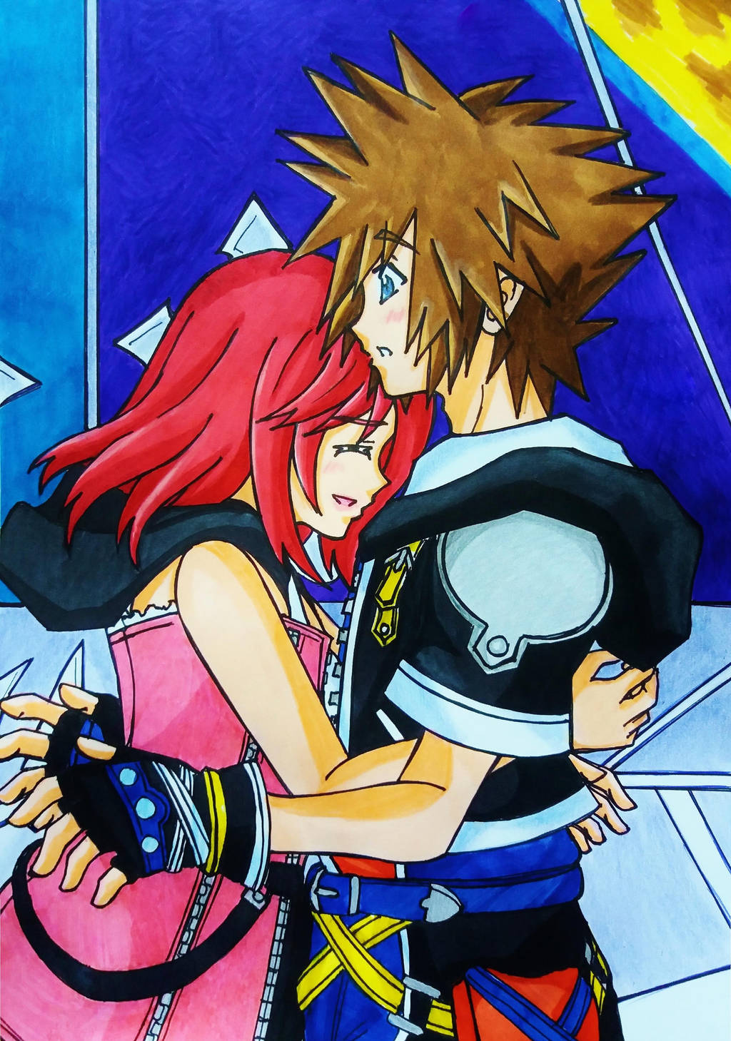 Kingdom Hearts 2 Sora And Kairi S Hug By Dagga19 On Deviantart