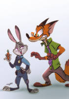 Nick and Judy in WB style by JuneDuck21