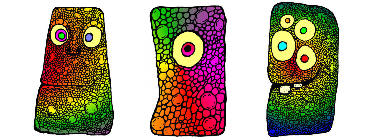 Rainbow Monster Heads Mug by billiambabble