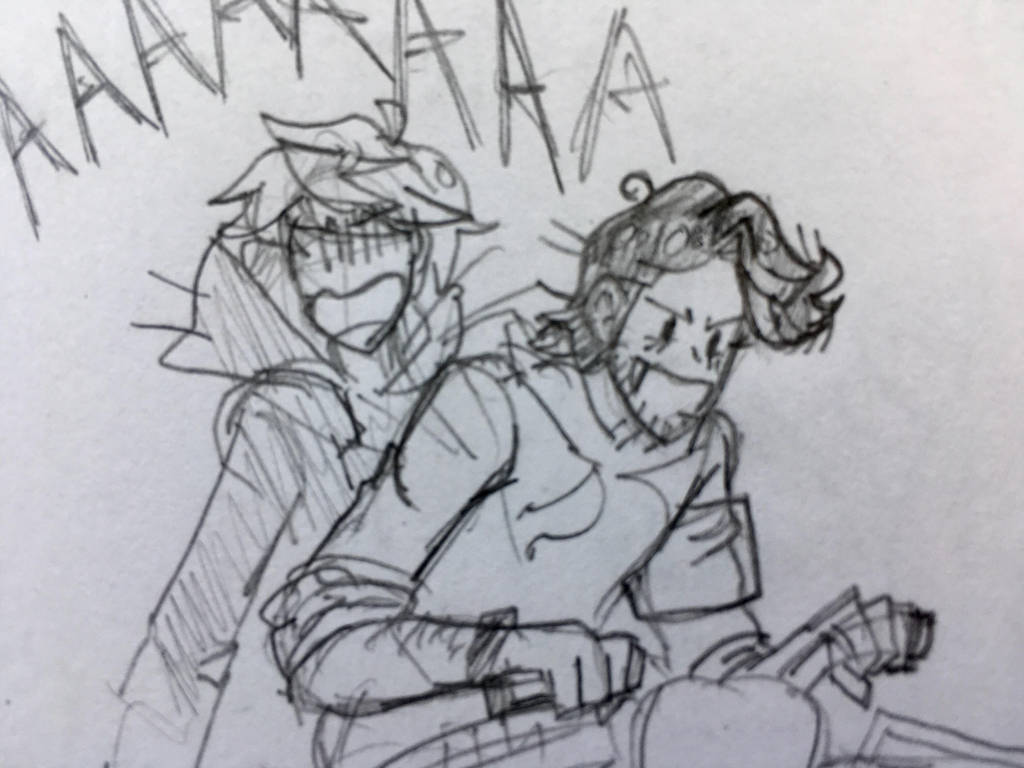 Ghost and Toast on a 4-wheeler by LarryDaCat
