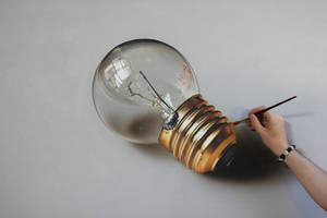 Ligh Bulb PAINTING on canvas by Marcello Barenghi by marcellobarenghi Ligh Bulb PAINTING on canvas by Marcello Barenghi by marcellobarenghi