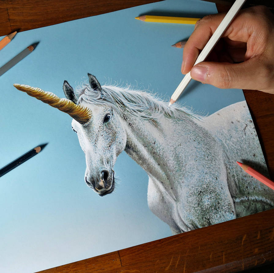 UNICORNS are REAL, this is a drawing from life by marcellobarenghi