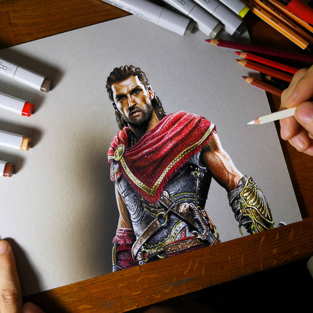 Drawing Alexios - Assassin's Creed Odyssey by marcellobarenghi
