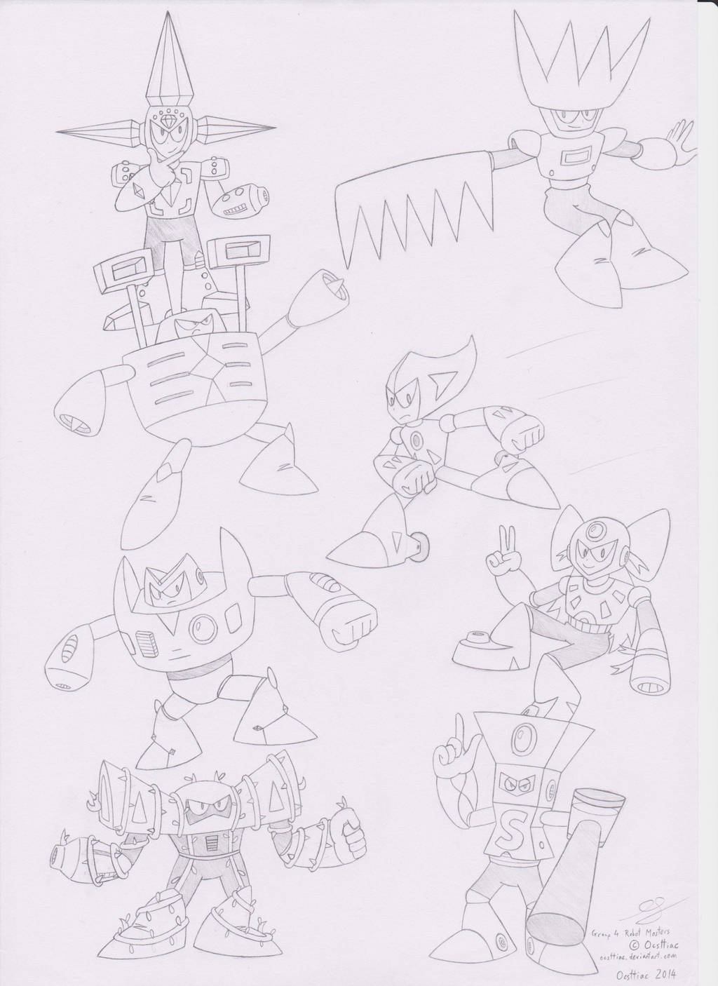 Group 4 Robot Master Poster drawing by Ocsttiac