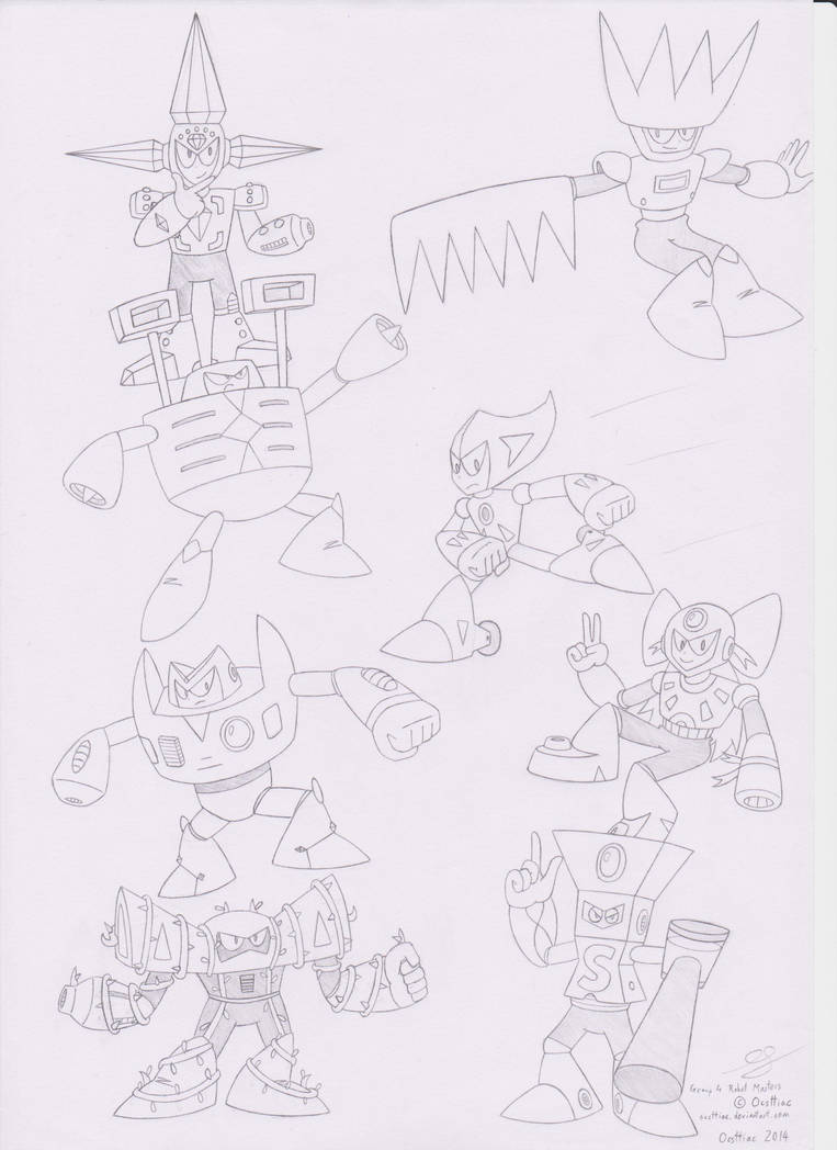 Group 4 Robot Master Poster drawing by Ocsttiac
