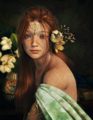 Portrait of a girl with red hair by Ikke46