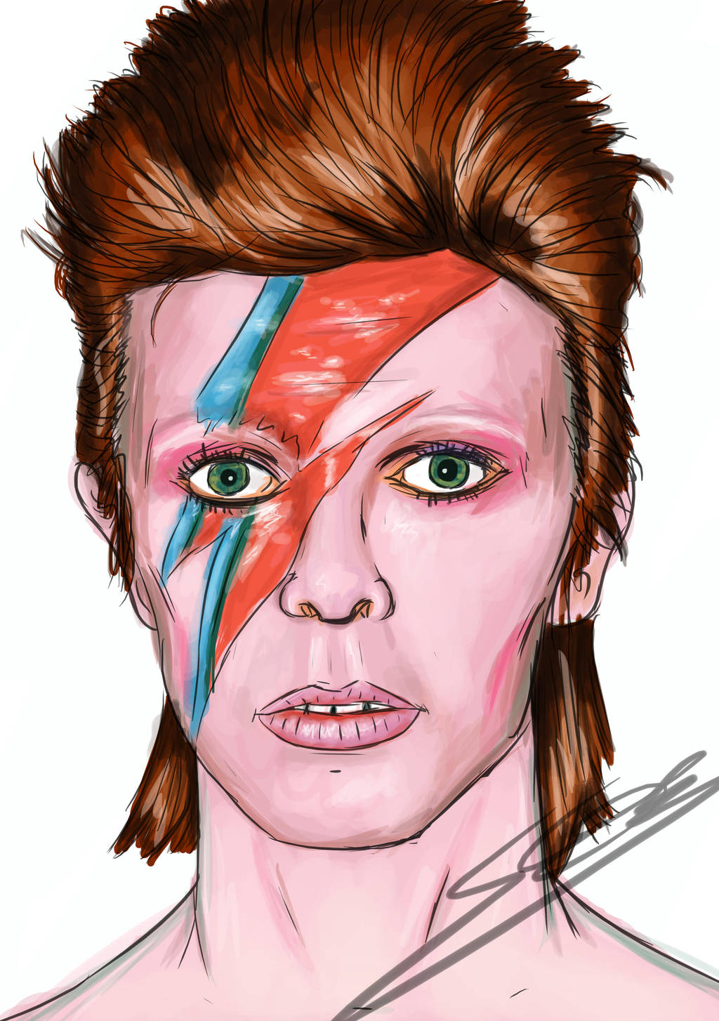 Aladdin Sane Portrait by Rogue-Spectrum