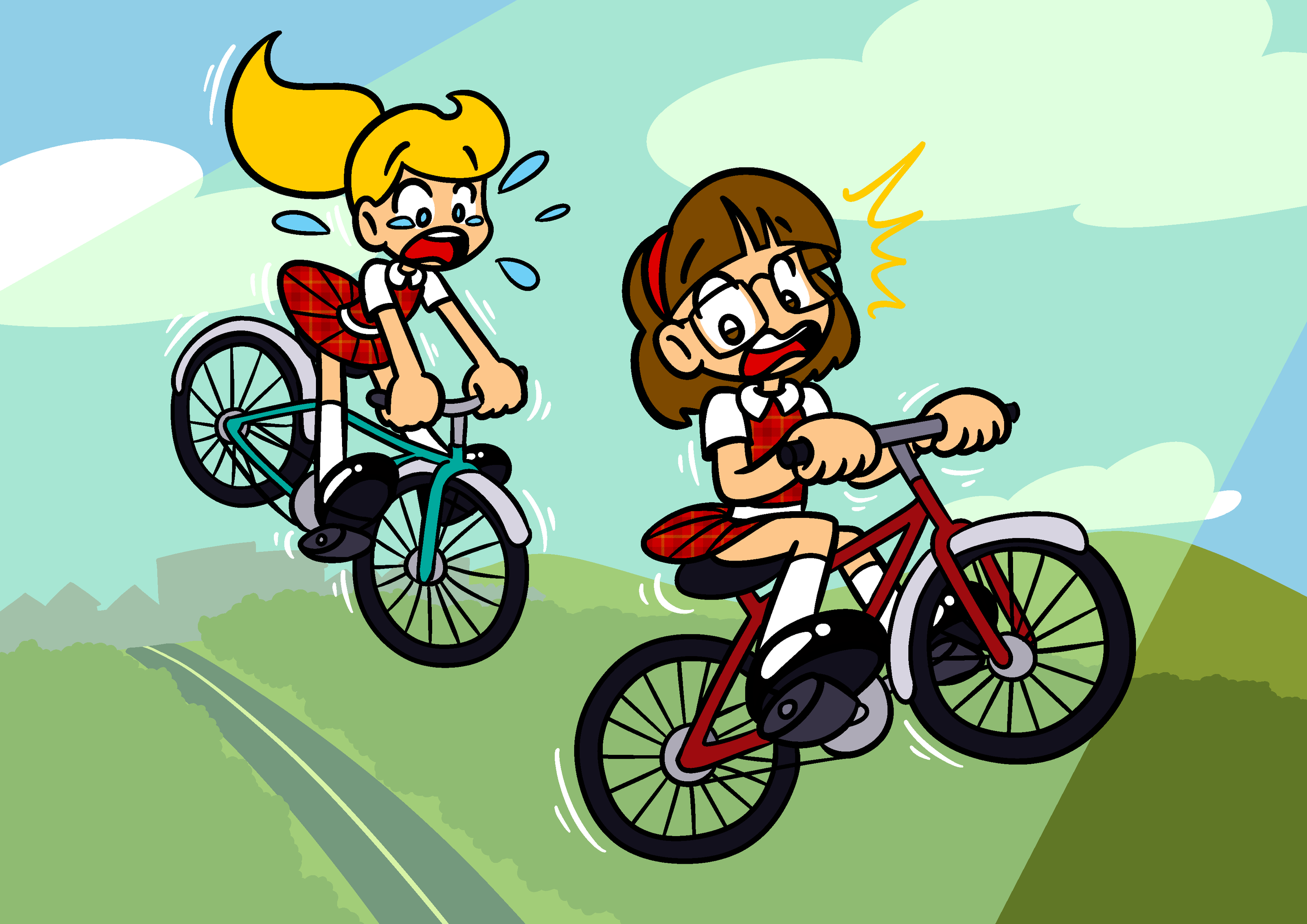 Toby Robin Cycling in the Air by Alenonimo