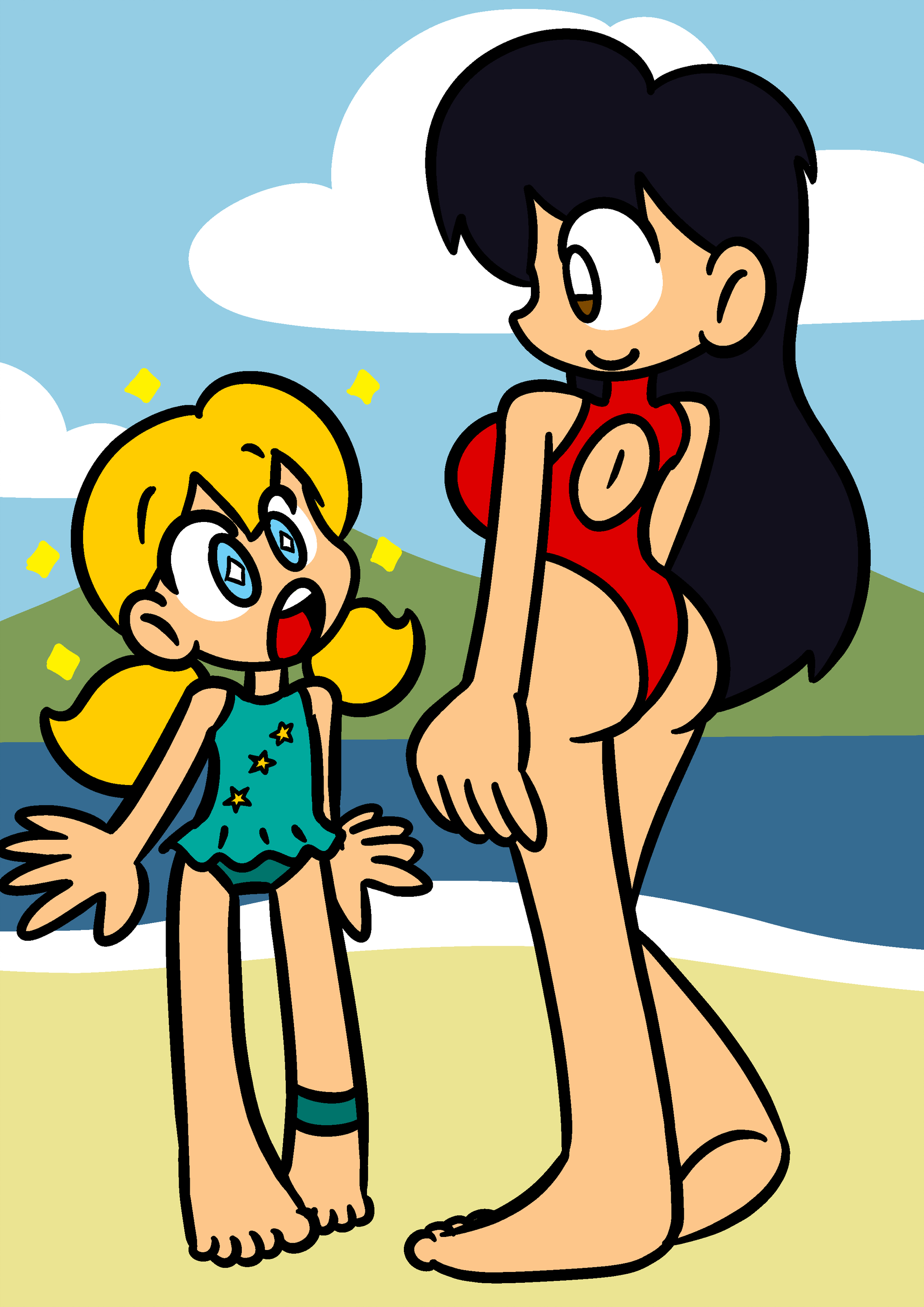Cousins at the beach by Alenonimo