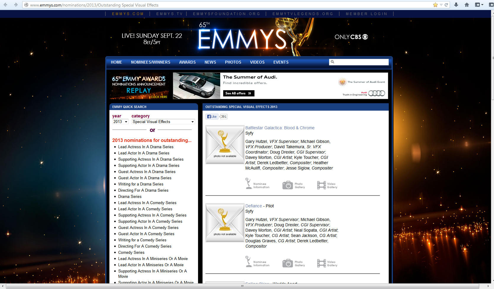 Blood and Chrome: Emmy Nominee! by Casperium