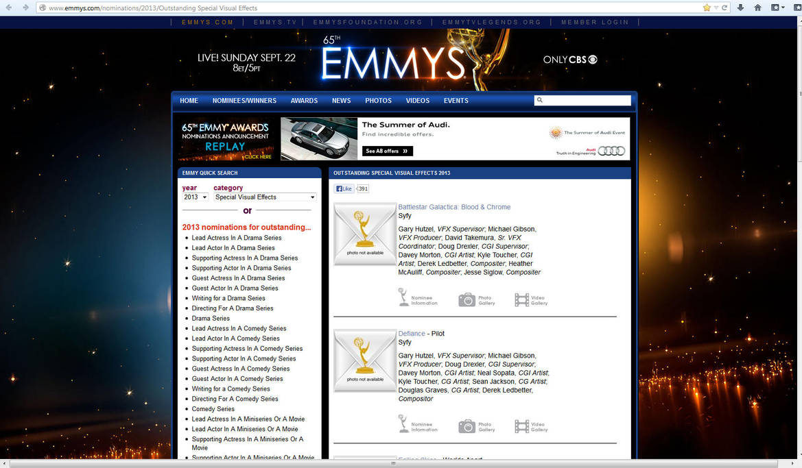 Blood and Chrome: Emmy Nominee! by Casperium