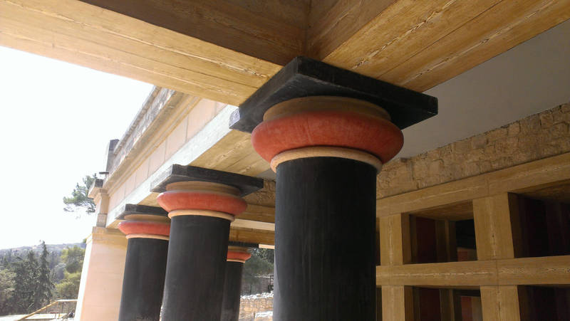 Crete - Knosos - Columns by Gwathiell
