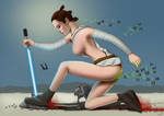 Rey Fights Off the First Order by Spuski