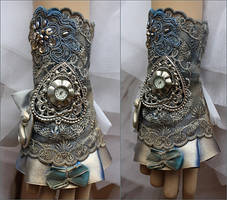 Beaded ruffle watch cuff by Pinkabsinthe