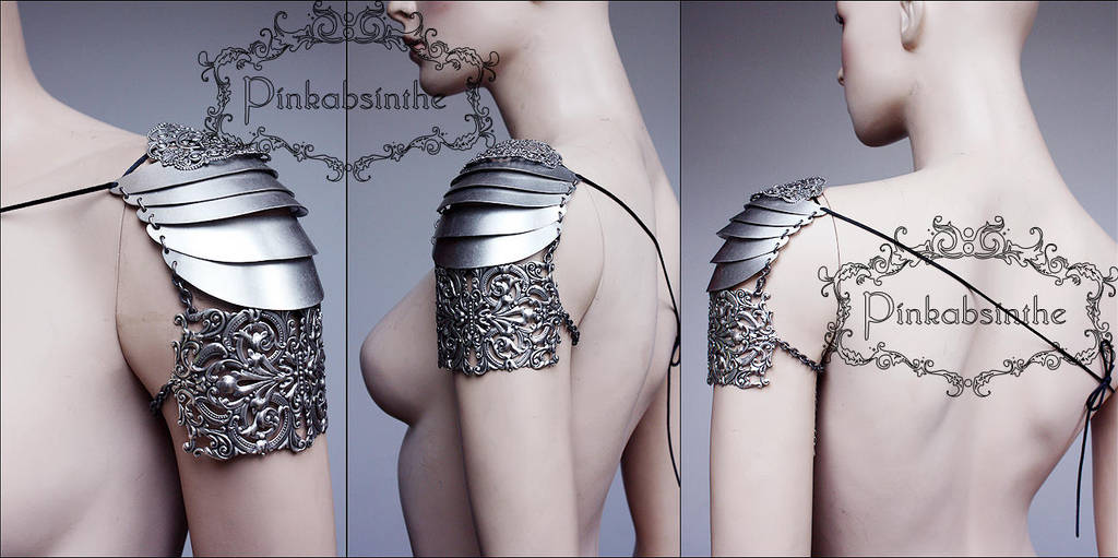 Elven warrior armor shoulder piece by Pinkabsinthe